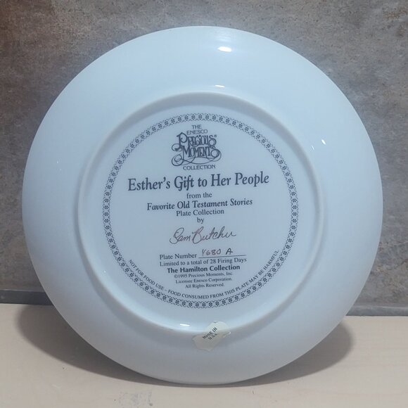 Enesco Precious Moments Esthers Gift To Her People Decorative Plate Hamilton Col - Picture 4 of 12